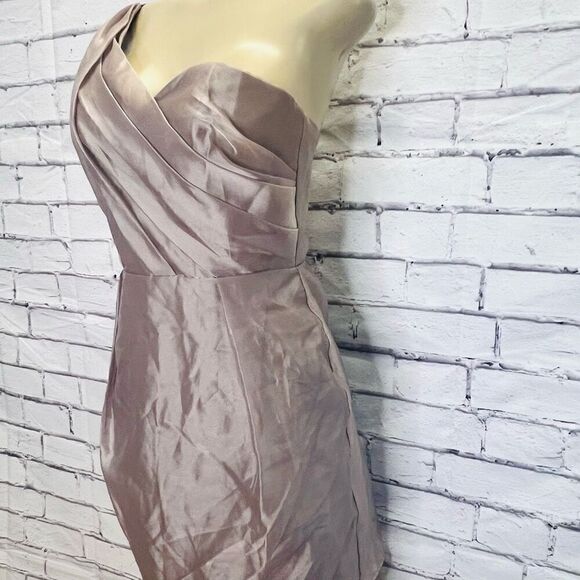 Alvina Valenta Womens Mauve From JLM Couture Shimmer One Shoulder Dress Size 8 - Picture 7 of 16